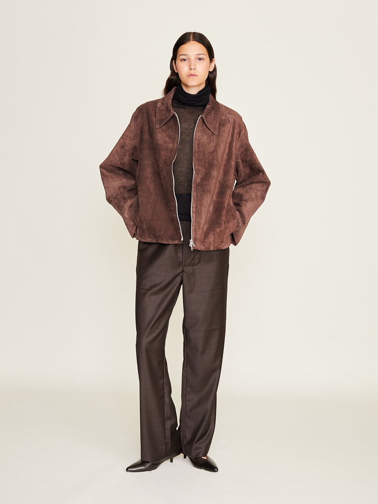 Gabriela Coll Garments - No.285 Suede Pocket Jacket in Brown Suede