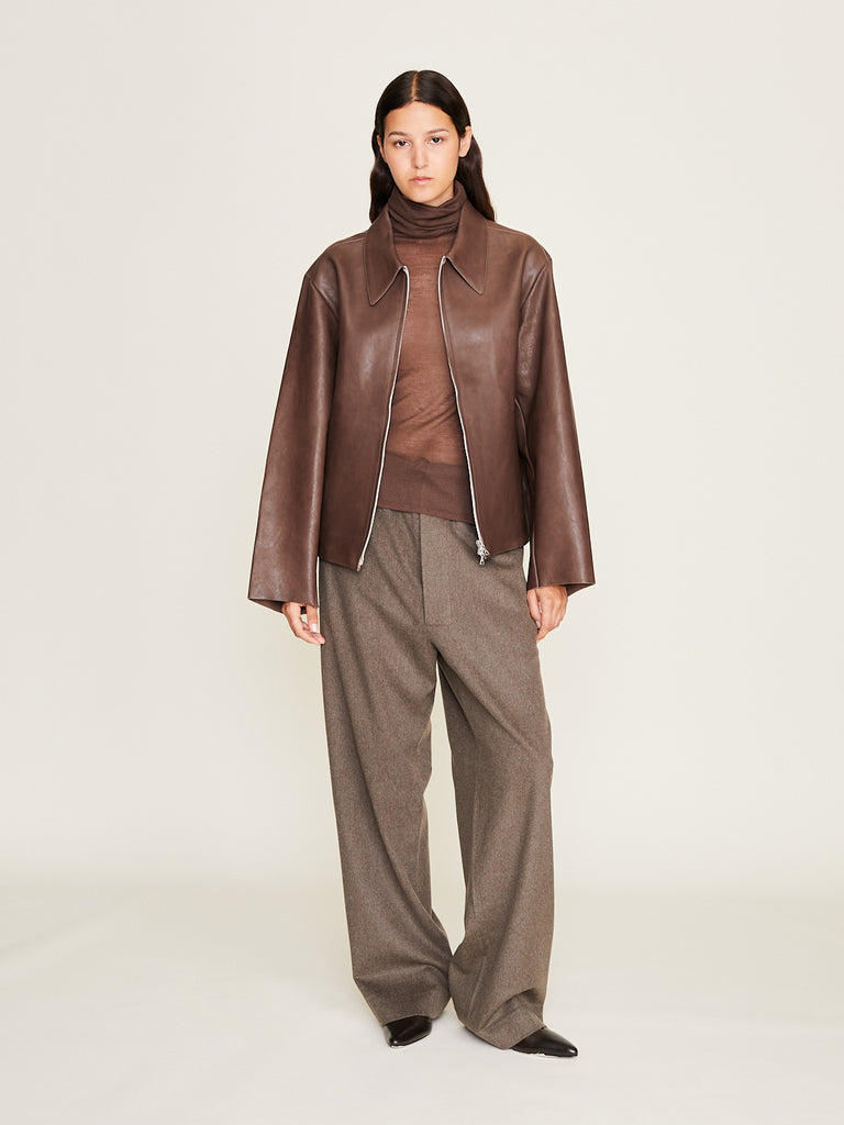 Gabriela Coll Garments - No.285 Leather Pocket Jacket in Dust