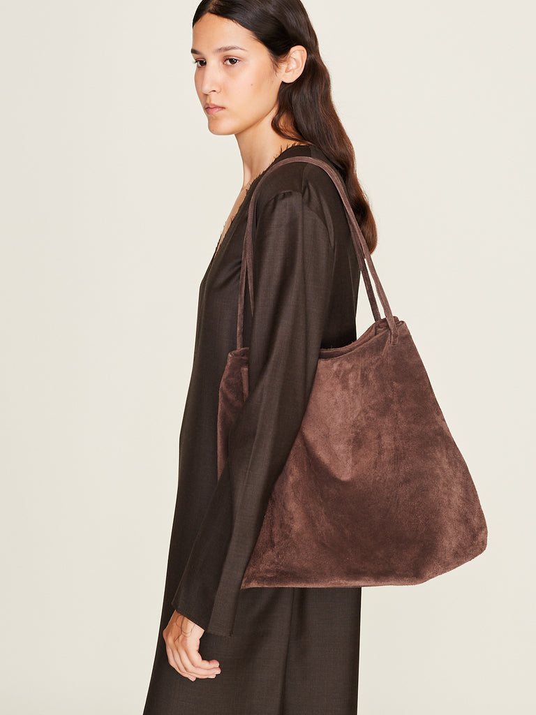 Gabriela Coll Garments - No.17 Suede Hoof Bag in Brown Suede