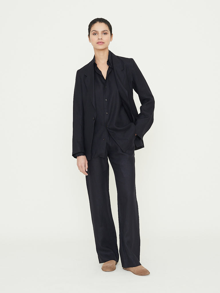 Gabriela Coll Garments No. 206 Solbiati Fine Linen Jacket in Black