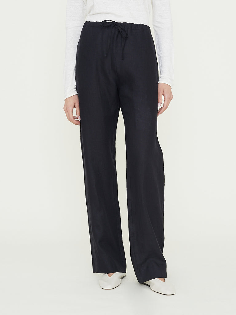 Gabriela Coll Garments No. 198 Solbiati Fine Linen Pocket Trousers in Black