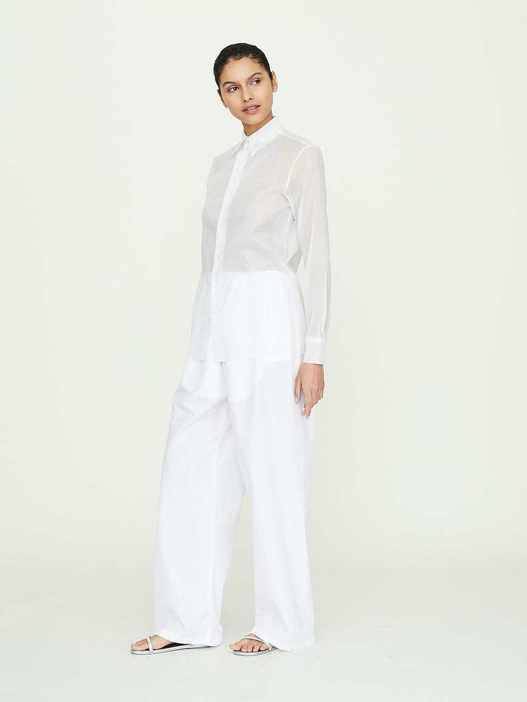 Gabriela Coll Garments No. 287 Poplin Flap Pocket Trousers in White