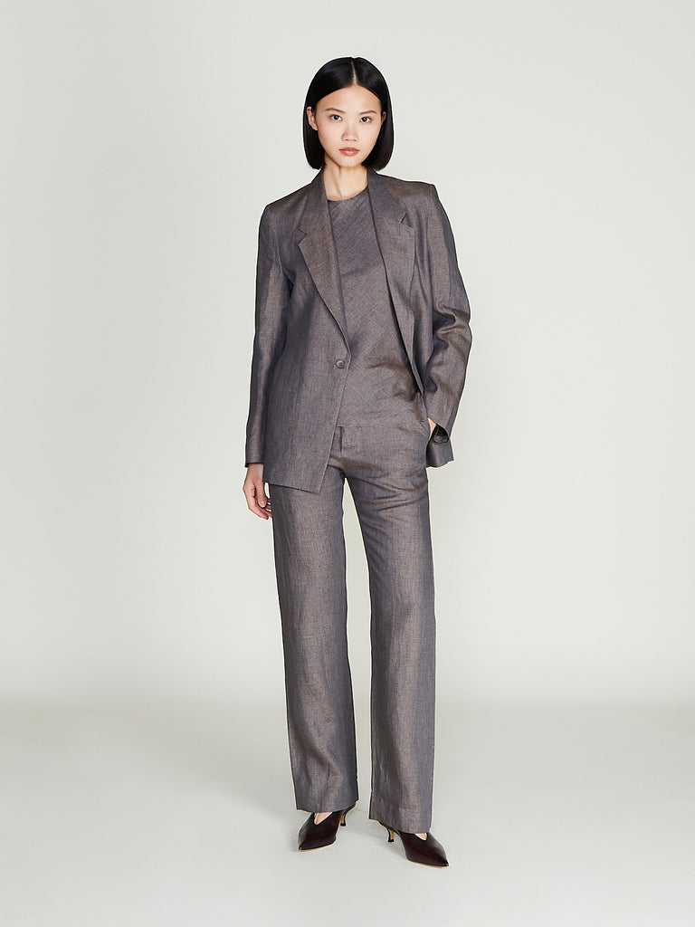 Gabriela Coll Garments - No. 205 Linen Tailored Trousers in Brown