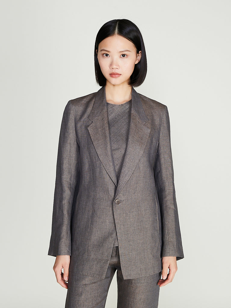 Gabriela Coll Garments - No. 206 Linen Tailored Jacket in Brown