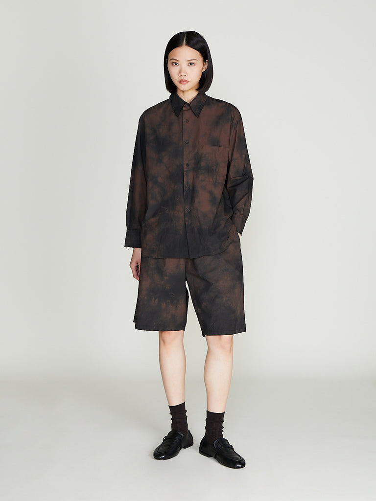 Gabriela Coll Garments - No.259 Poplin Short Trousers in Brown/Black