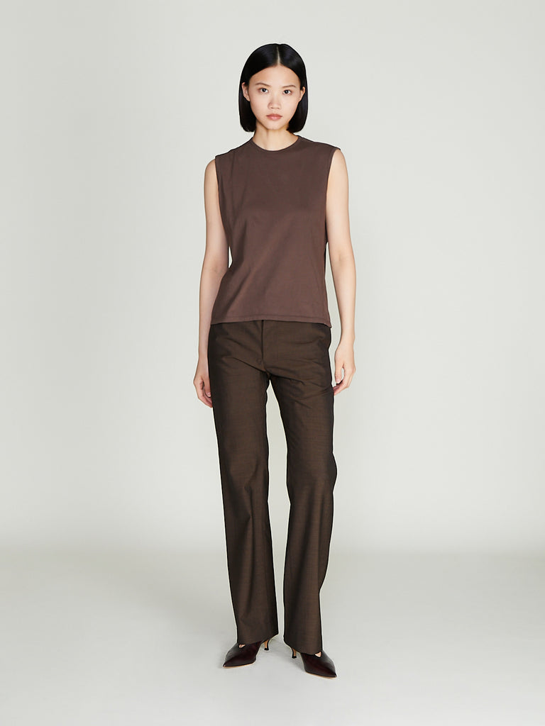 Gabriela Coll Garments - No. 205 Summer Wool Tailored Trousers in Brown