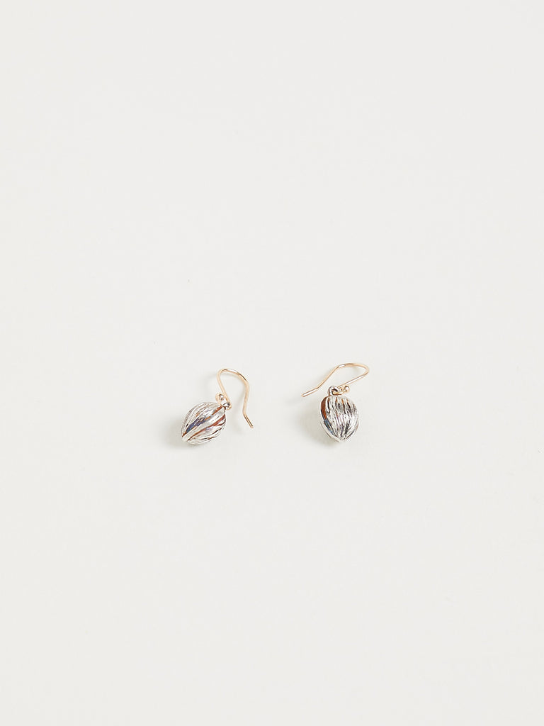 Gabriella Kiss Tiny Walnut Earrings in Sterling Silver