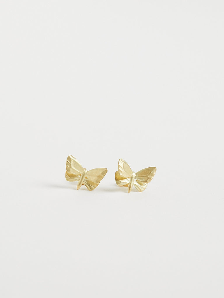 Gabriella Kiss Small Butterfly Post Earrings in 18k Yellow Gold
