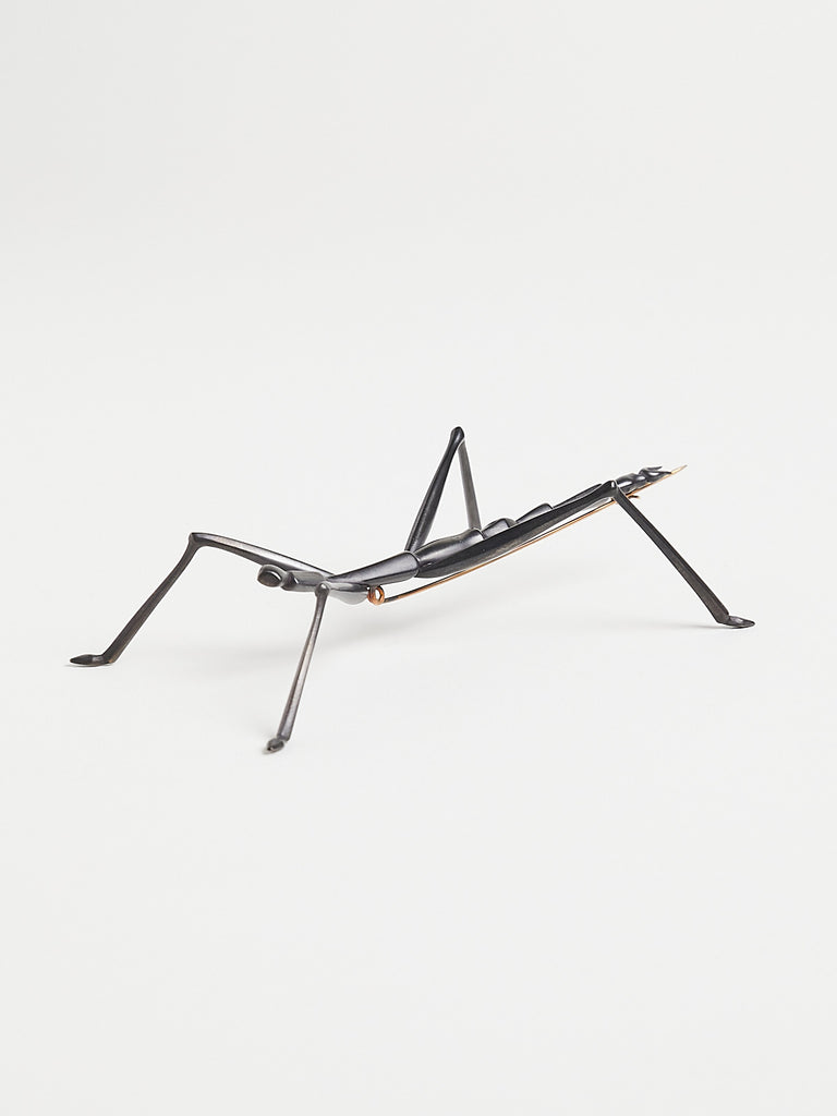 Gabriella Kiss Carved Walking Stick Bug Brooch in Bronze