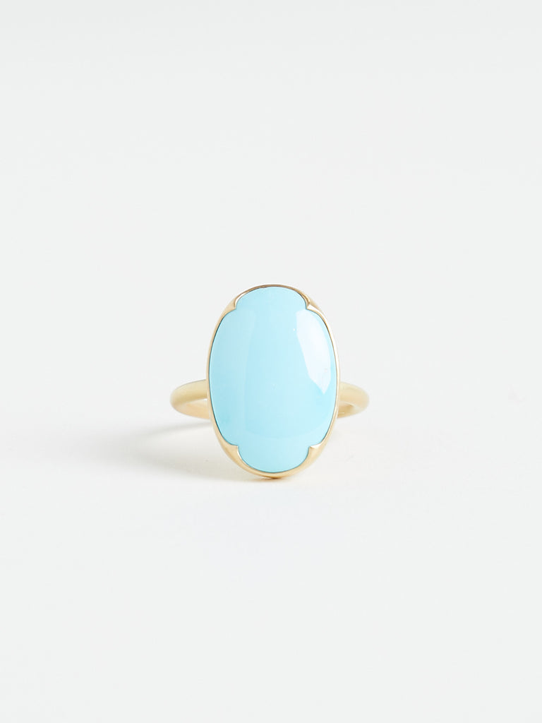 Gabriella Kiss - 8.93ct Persian Turquoise Ring on 18k Yellow Gold