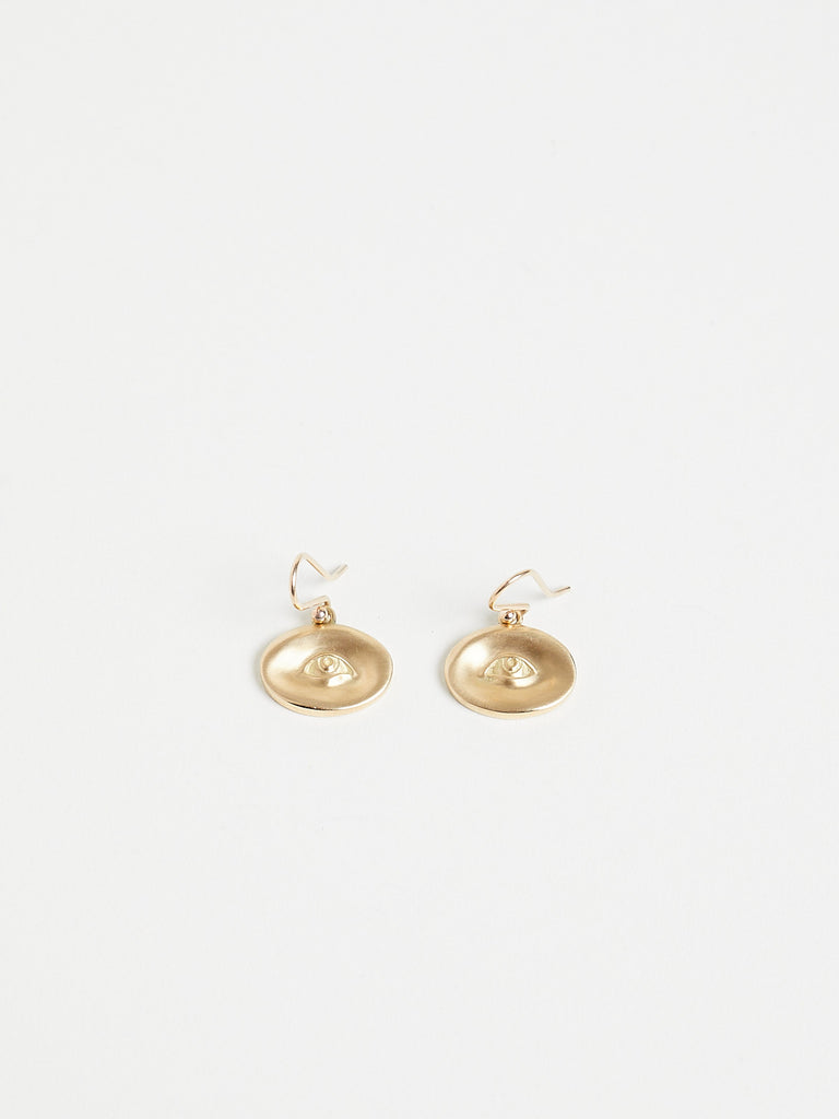 Gabriella Kiss Small Eye Earrings in 18k Yellow Gold