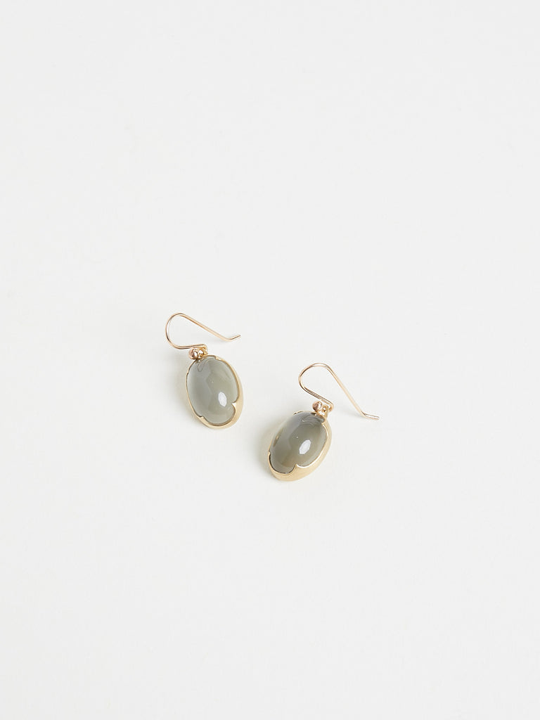 Gabriella Kiss Oval Ceylon Moonstone Earrings in 18k Yellow Gold