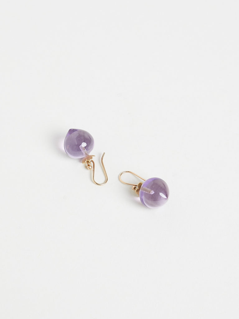 Gabriella Kiss Amethyst Quince Earrings in 14k Yellow Gold