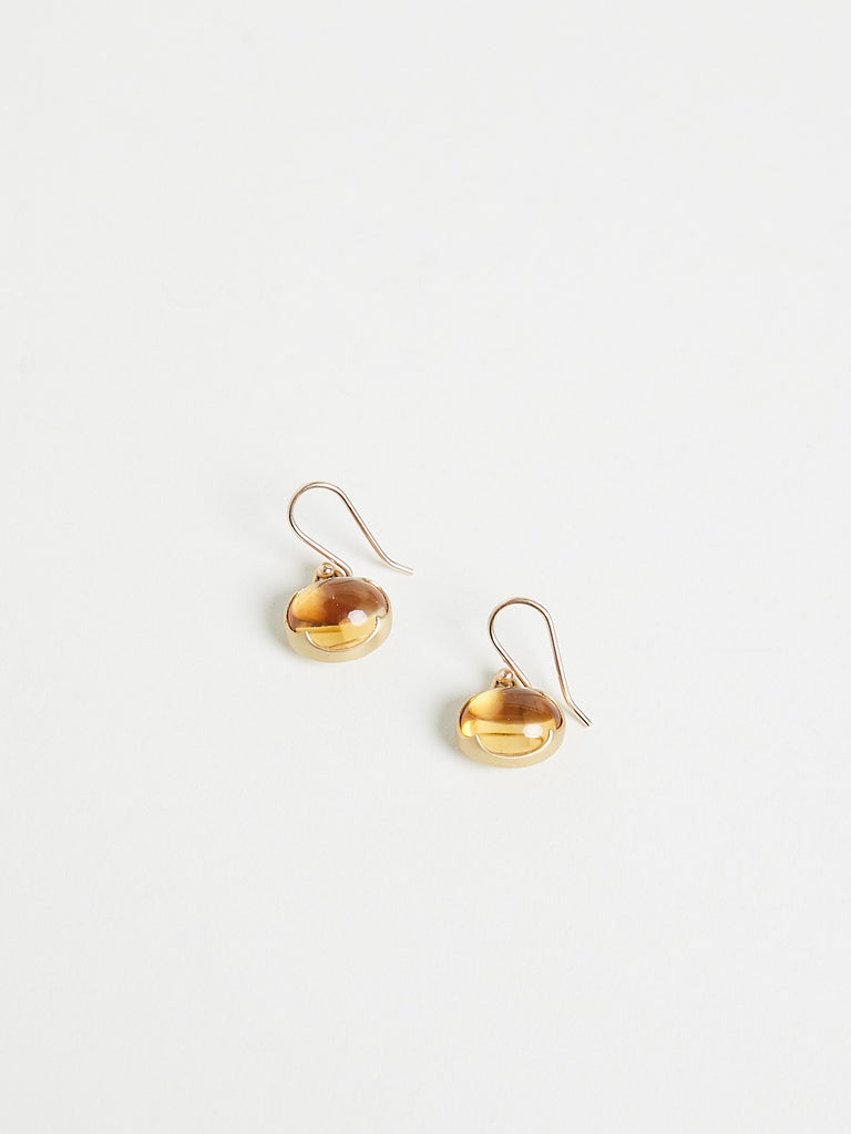 Gabriella Kiss Horizontal Oval Citrine Earrings in 18k Yellow Gold