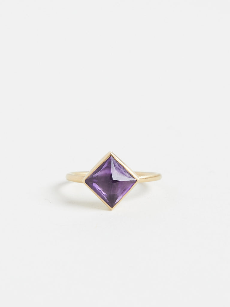 Gabriella Kiss Square Amethyst Ring in 18k Yellow Gold