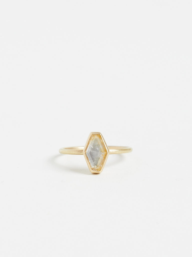 Gabriella Kiss 1.1ct Natural Pale Yellow Sapphire Ring in 18k Yellow Gold