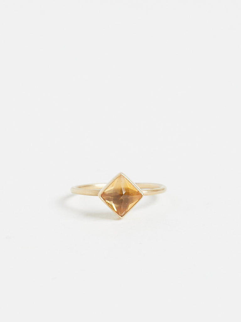 Gabriella Kiss 1ct Square Citrine Ring in 18k Yellow Gold