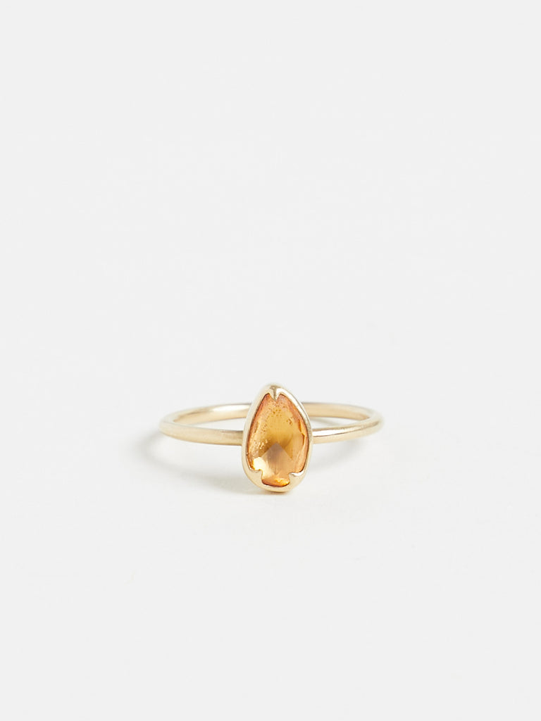 Gabriella Kiss 1.17ct Wonky Yellow Orange Sapphire Ring in 18k Yellow Gold