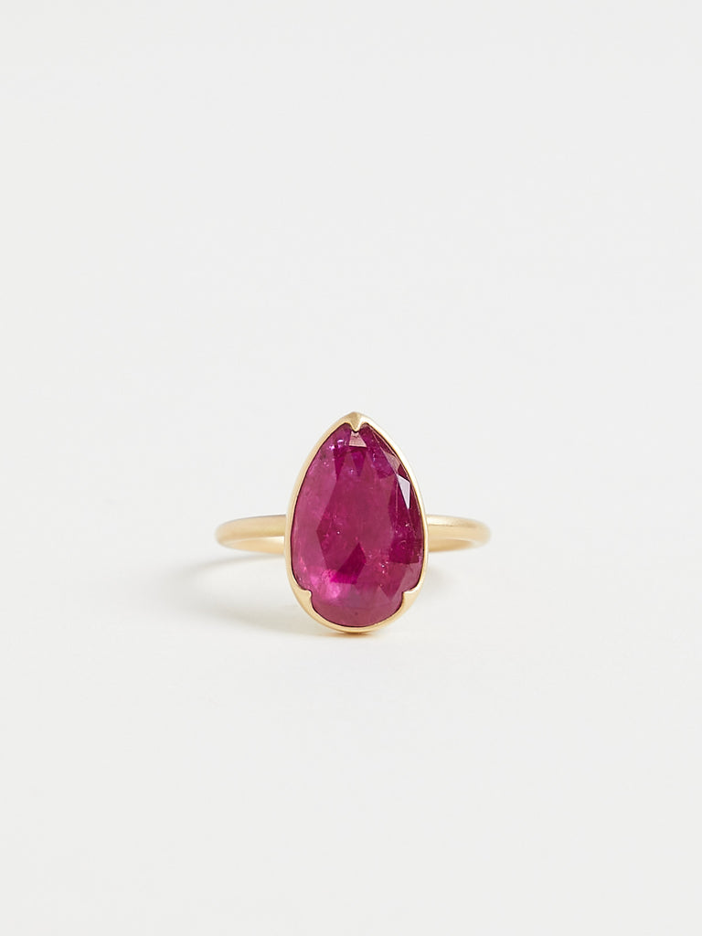 Gabriella Kiss 3.94ct Untreated Ruby Ring in 18k Yellow Gold