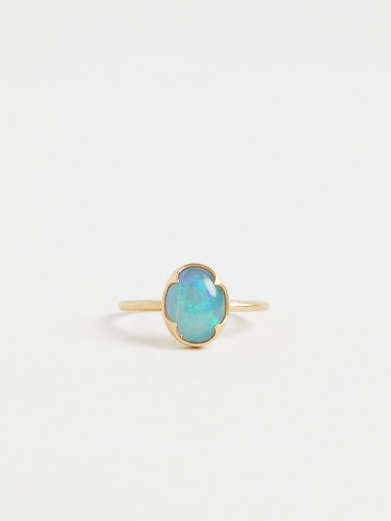 Gabriella Kiss 2ct Oval Opal Ring in 18k Yellow Gold