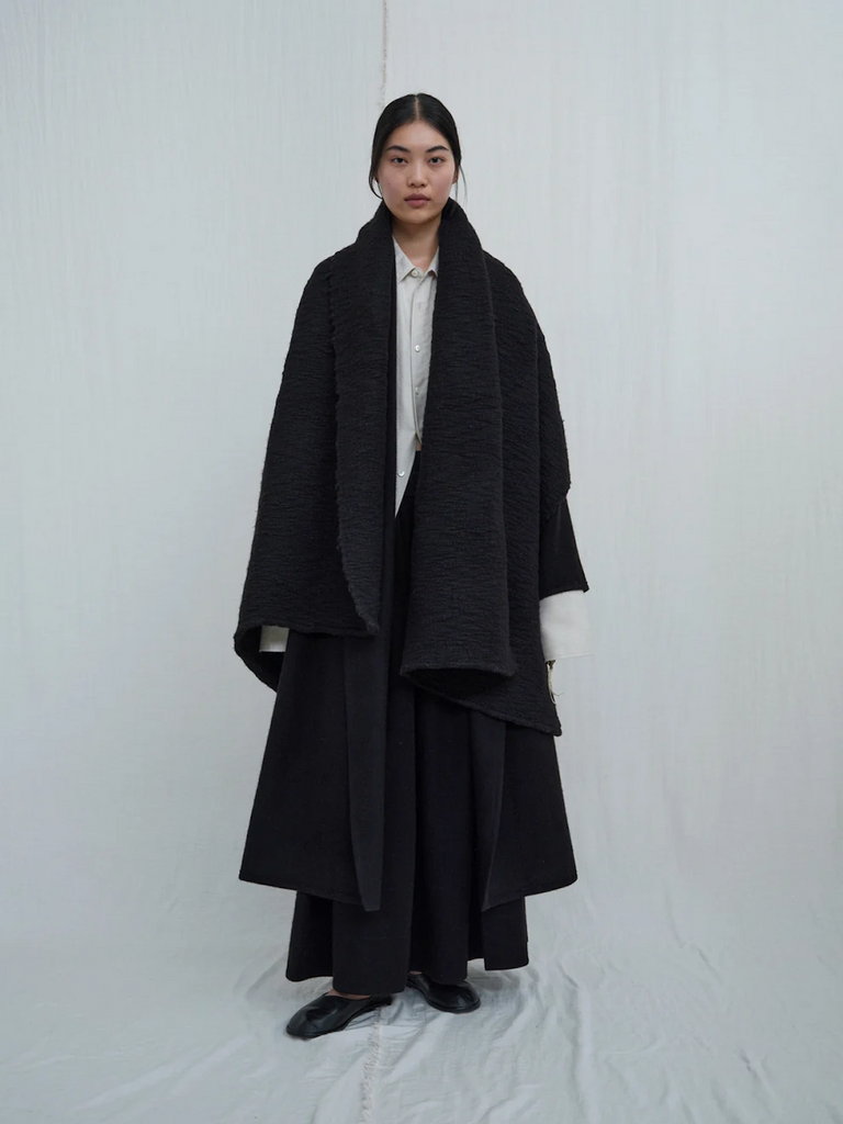 Norlha Handspun Shepherd Scarf in Black