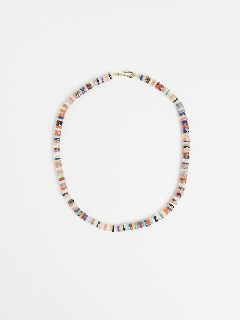 Ileana Makri Multi Tyres Faceted Beaded Necklace with 9k Yellow Gold Clasp