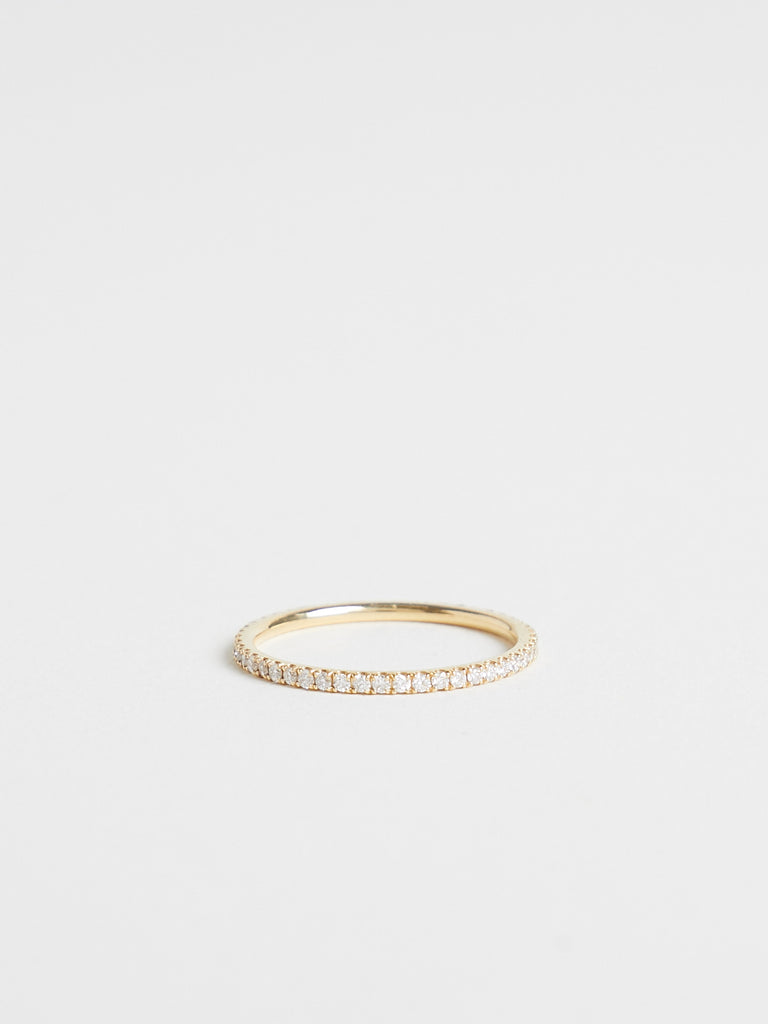 Ileana Makri Thread Band with White Diamonds in 18k Yellow Gold