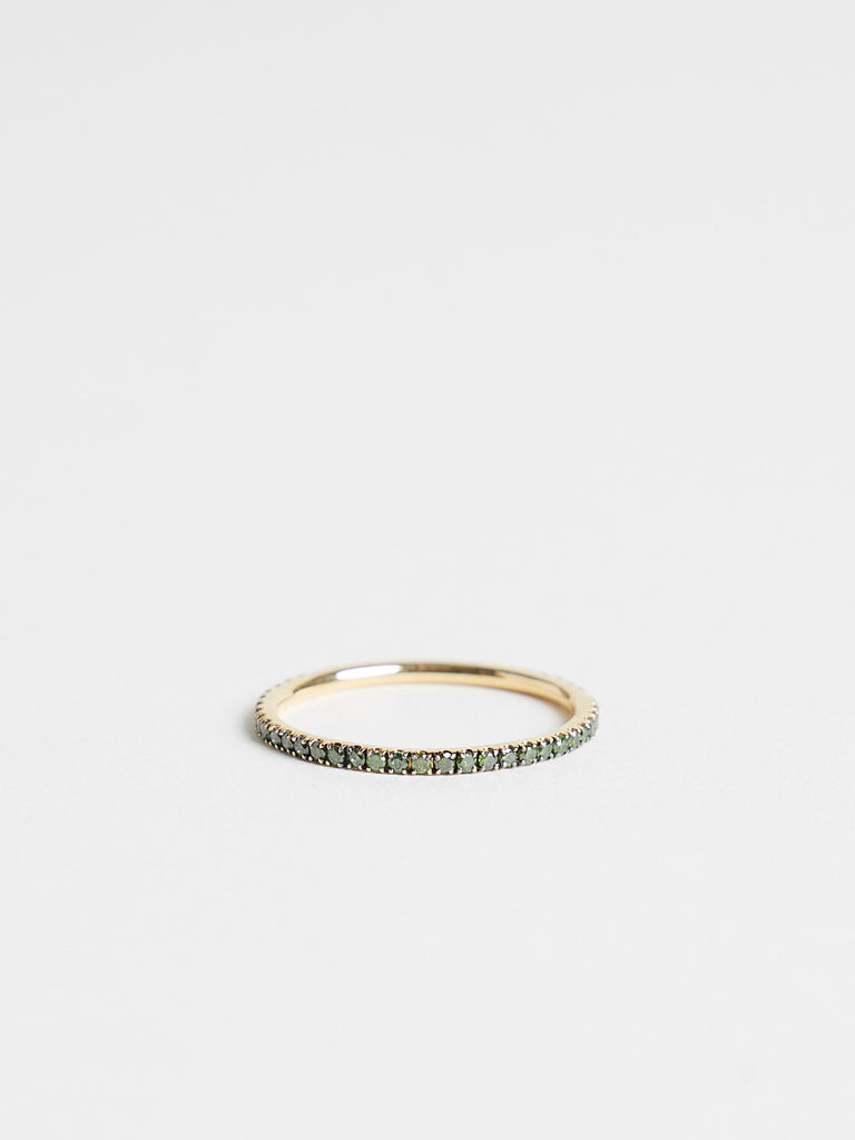 Ileana Makri Thread Band with Baby Green Diamonds in 18k Yellow Gold