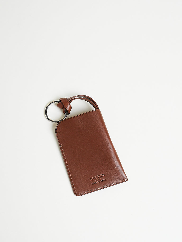 Isaac Reina Simple Leather Case For Keys in Noisette