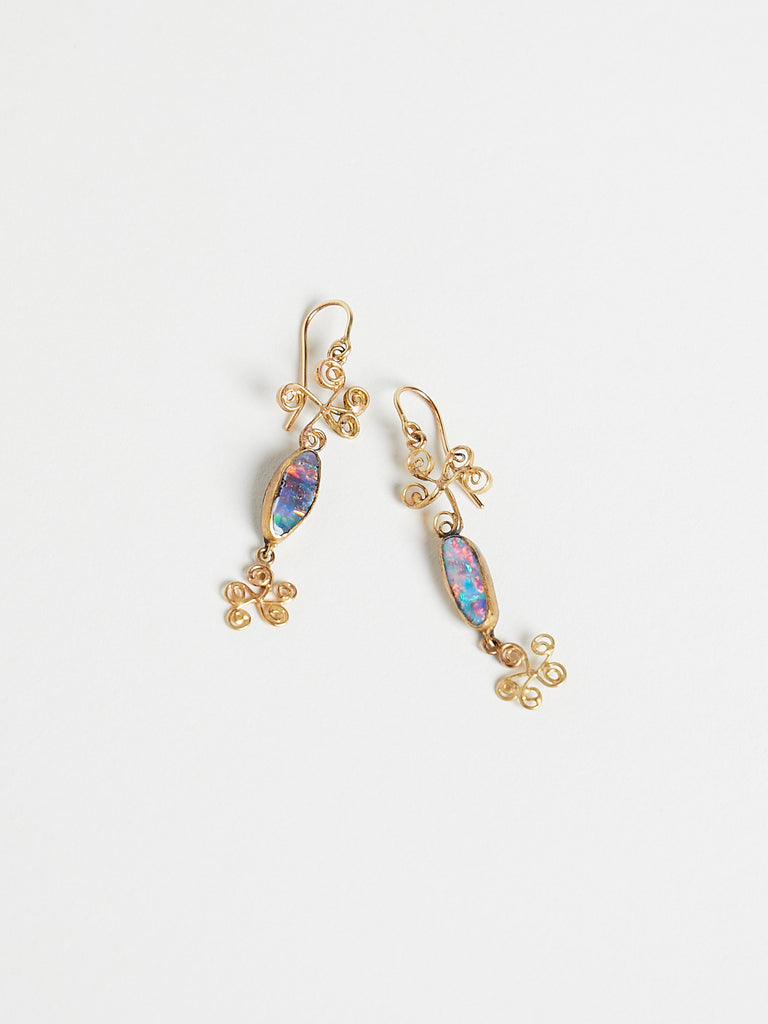 Judy Geib - Spirallies with Flashy Opals in 18k Gold and Silver
