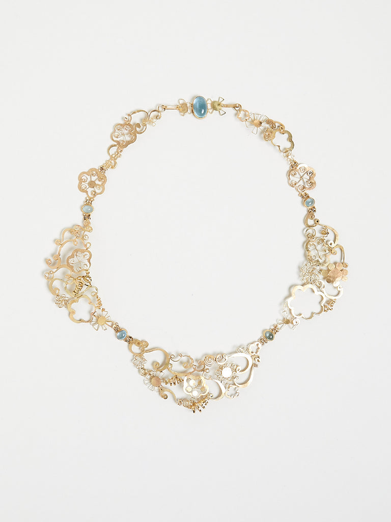 Judy Geib Karl Howard Necklace in 18K Gold with Aquamarines