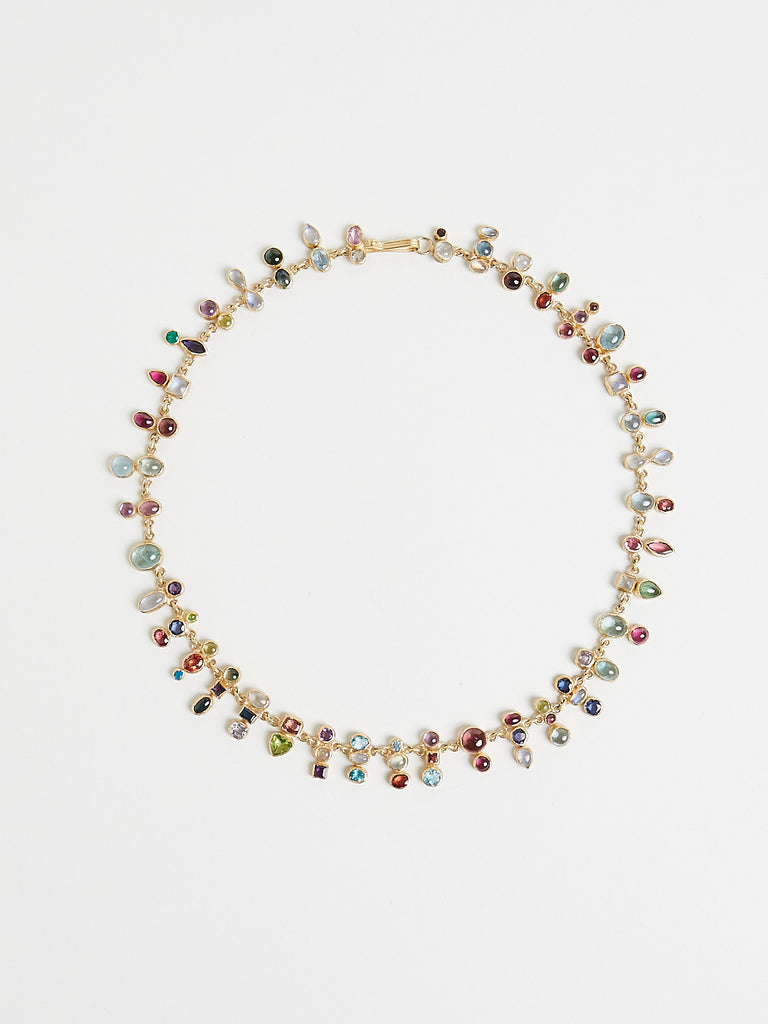 Judy Geib Sweet Necklace with Various Gemstones, Set in 18K Gold with Silver Details