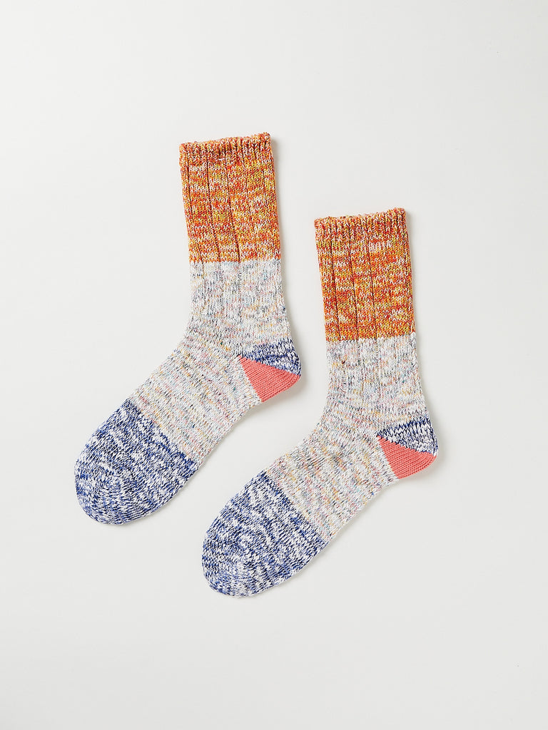 Kapital - 60 Yarns 2 Tones Heel Socks in Blue