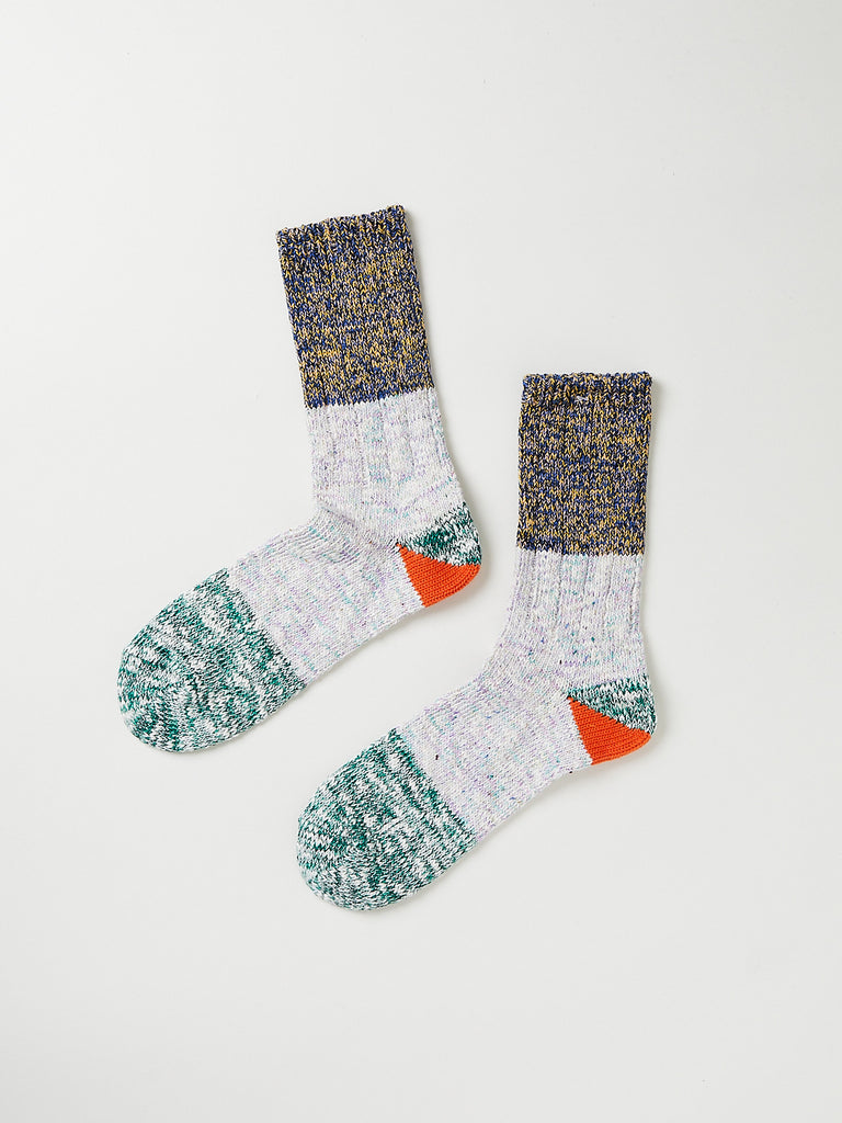 Kapital - 60 Yarns 2 Tones Heel Socks in Blue