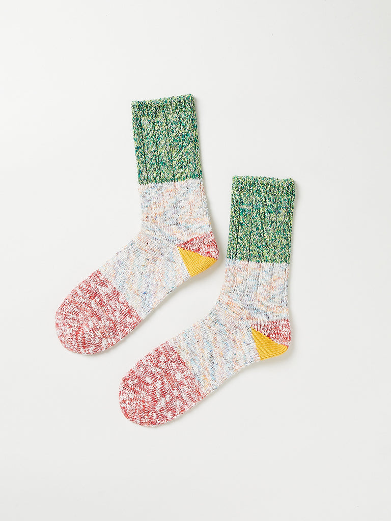 Kapital - 60 Yarns 2 Tones Heel Socks in Red