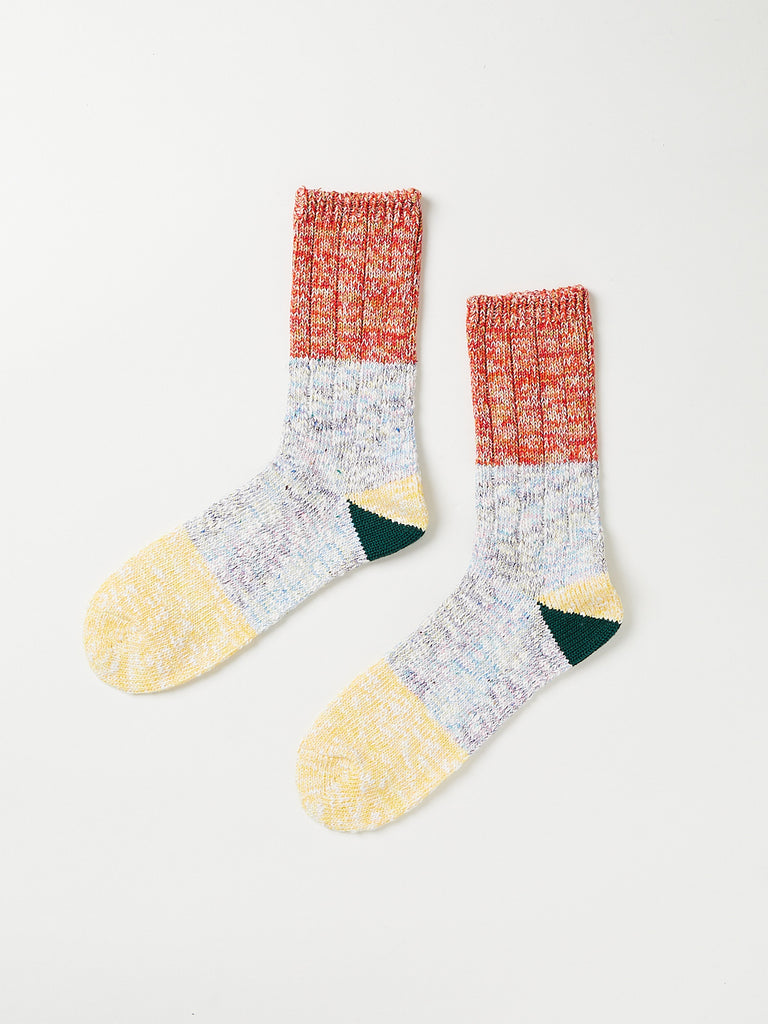 Kapital - 60 Yarns 2 Tones Heel Socks in Yellow