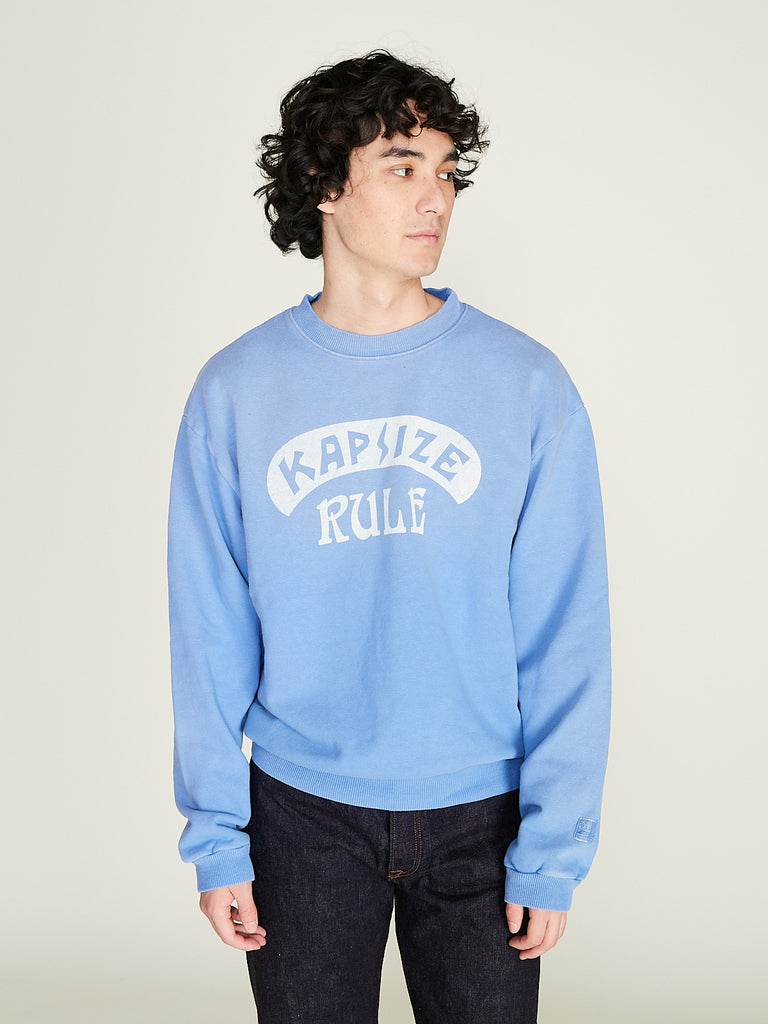 Kapital - Knit Crew Sweatshirt in Sax
