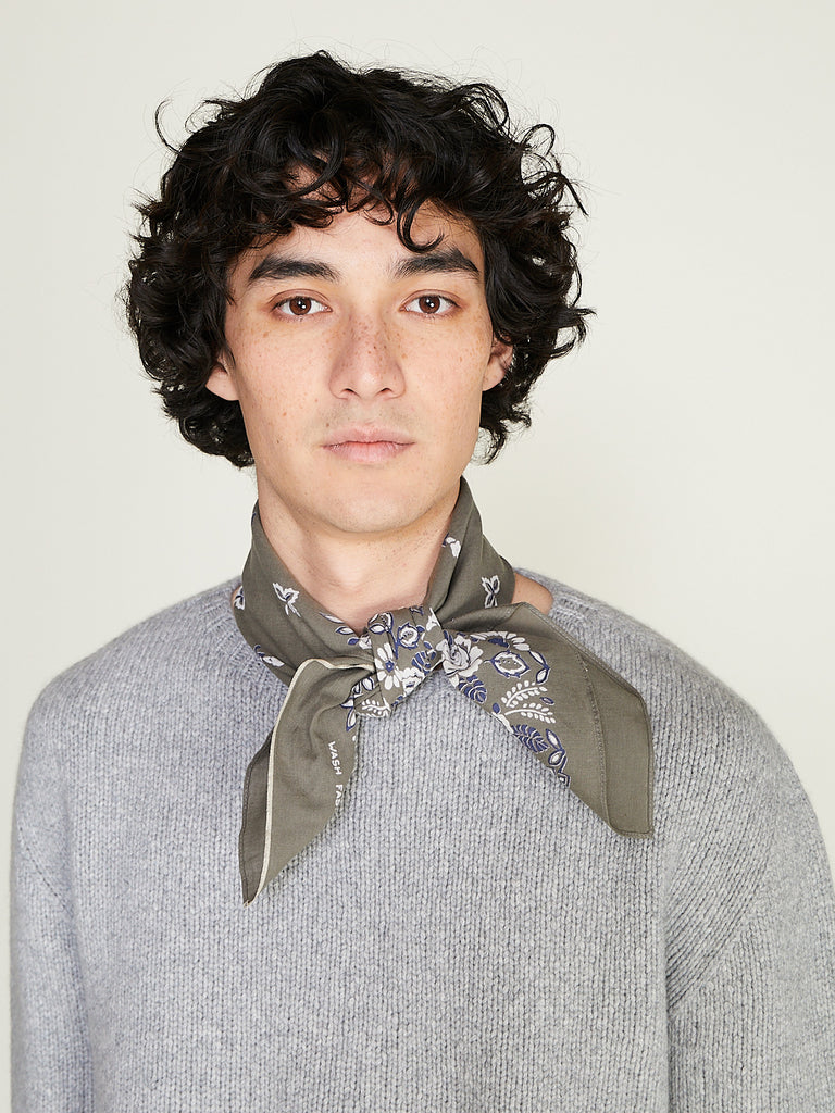 Kapital - Fastcolor Selvedge Bandana Churchill Garden in Khaki