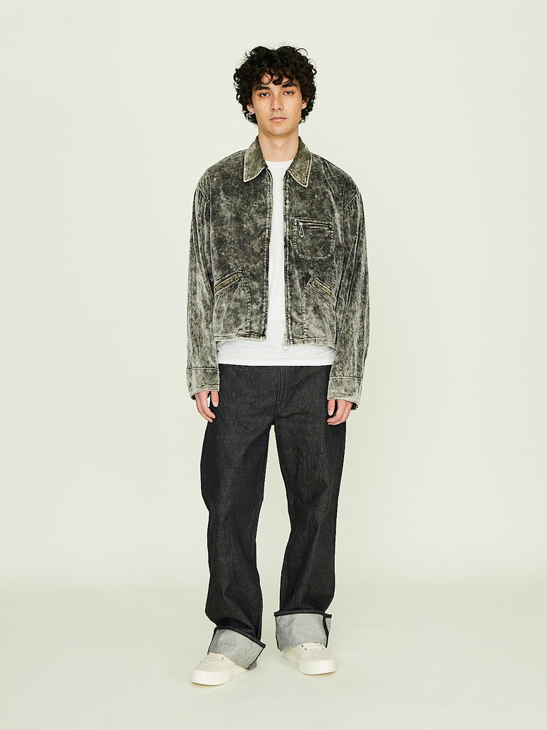 Kapital - Velveteen Hunter Drizzler Jacket Dirty Dyed in Black
