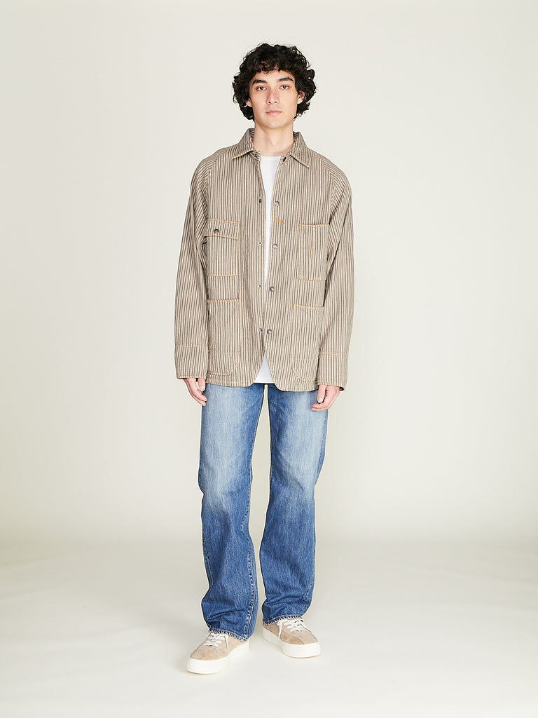 Kapital - Twill Aging-Wool Stripe Cactus Coverall in Gray
