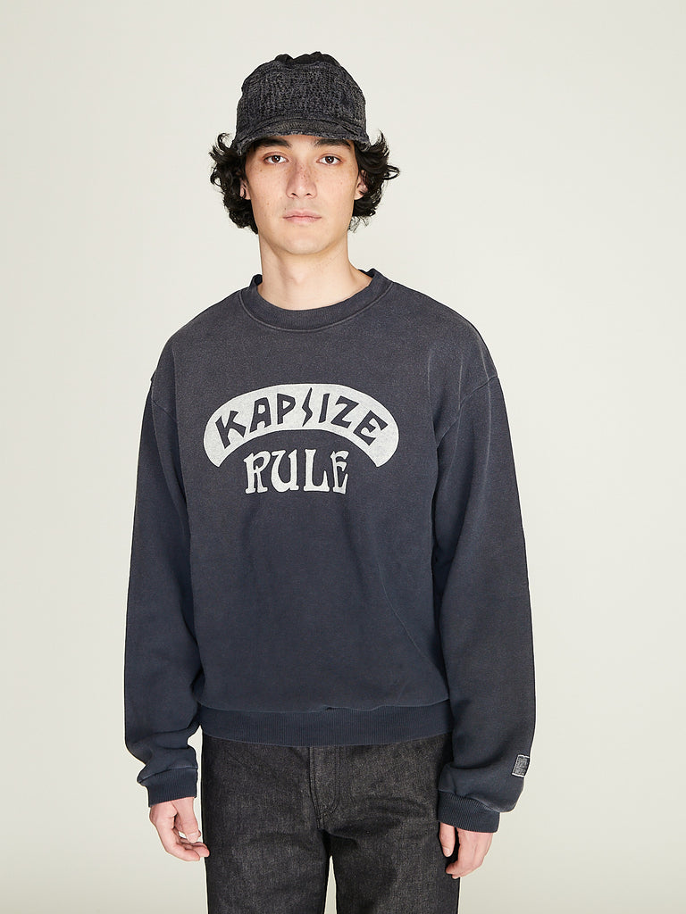 Kapital - Knit Crew Sweatshirt in Black