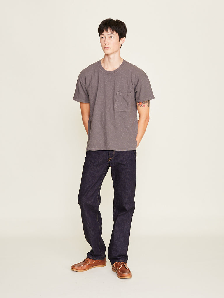 Kapital - Amuse Knit Pocket Tee in Ink Black