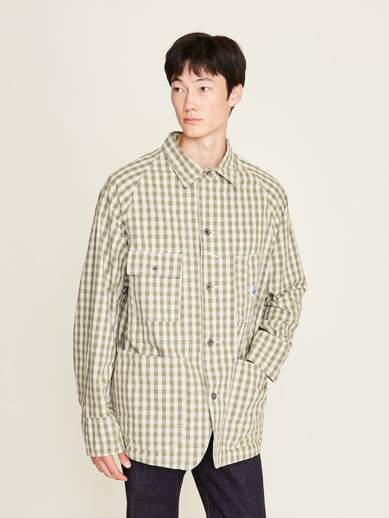 Kapital - OX Gingham Cactus Coverall in Khaki