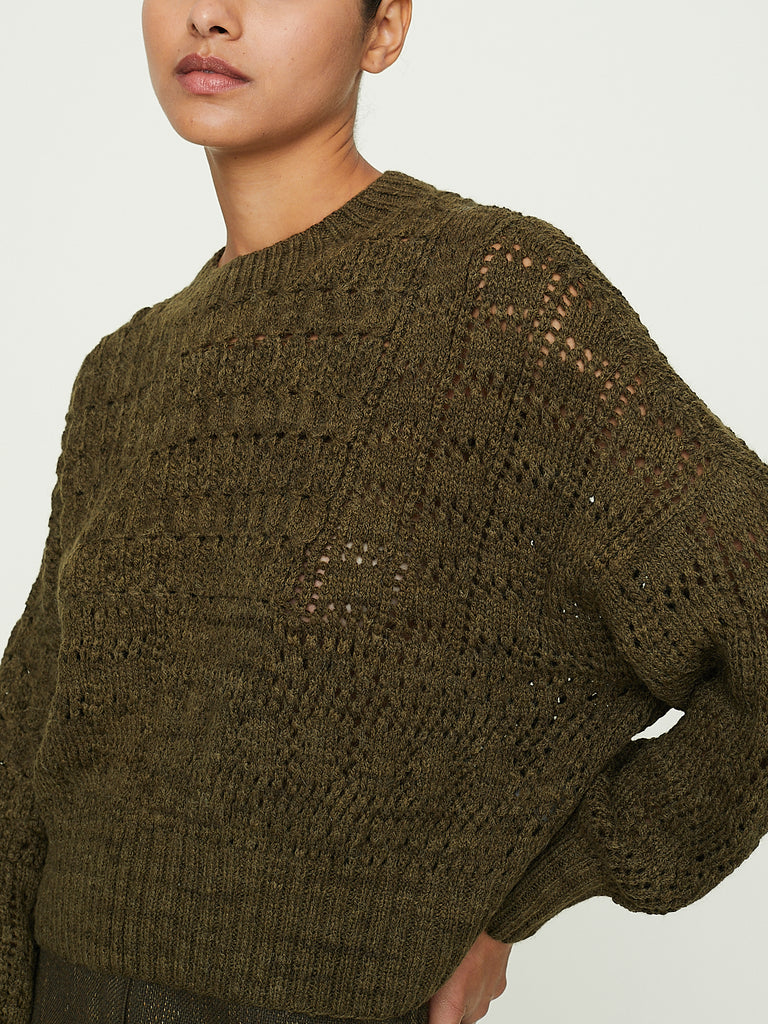 Knitbrary Mosaic Sweater in Nutria