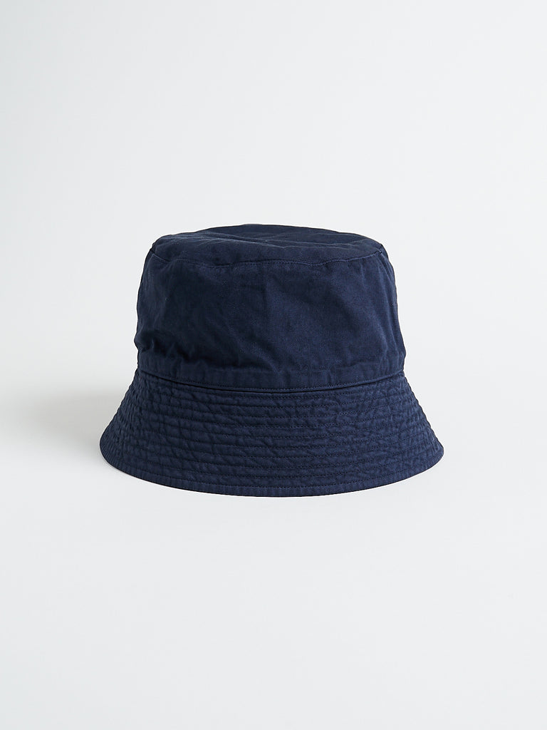 Auralee - Men's Garment-Dyed Finx Chino Bucket Hat Made By Kijima Takayuki in Navy
