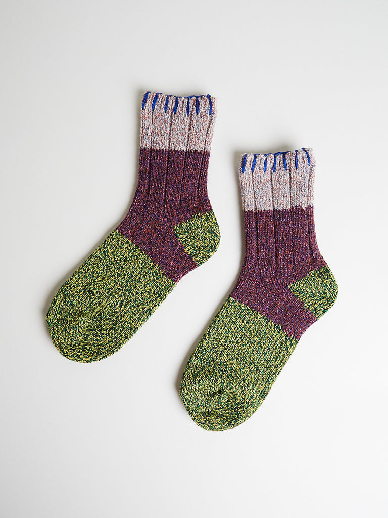 Kapital 56 Yarns Wool Grandrelle Gogh Hobo Stitch Socks in Green