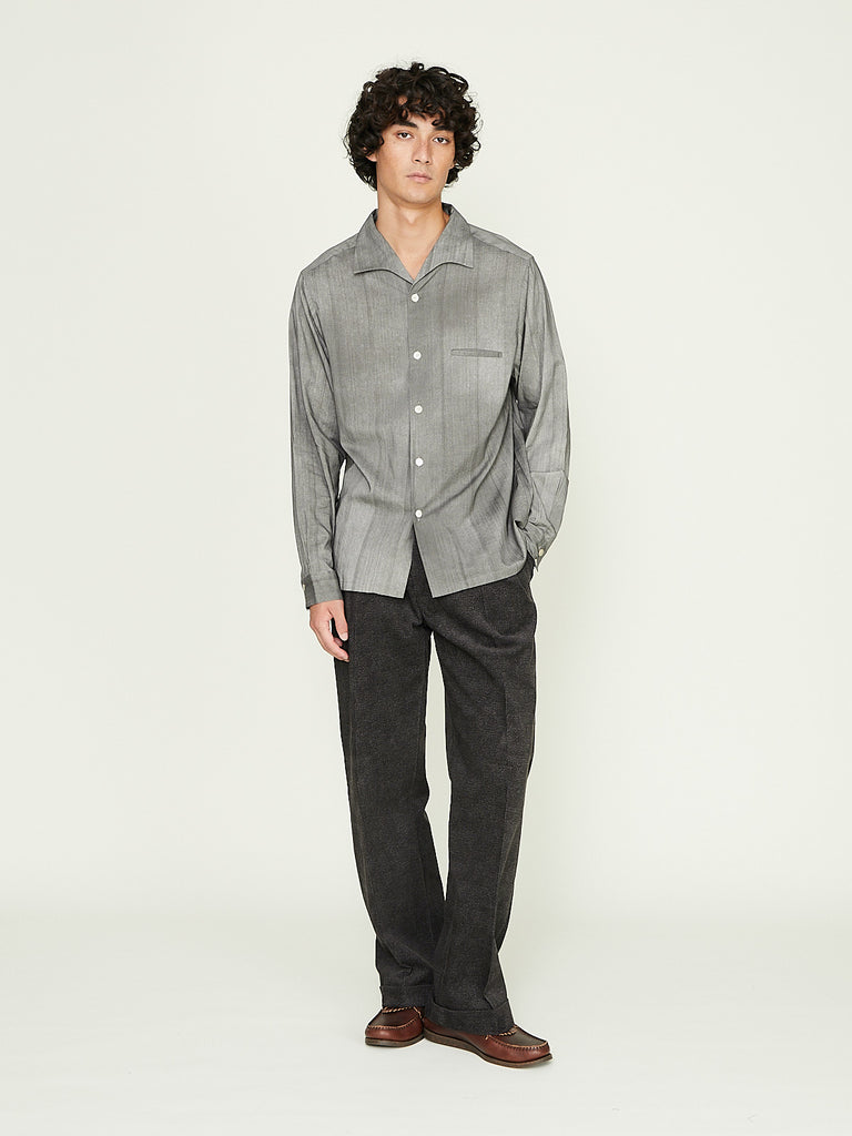 Taiga Takahashi - Lot.108 50s Italian Collar Shirt in Hand Drawn Sumi