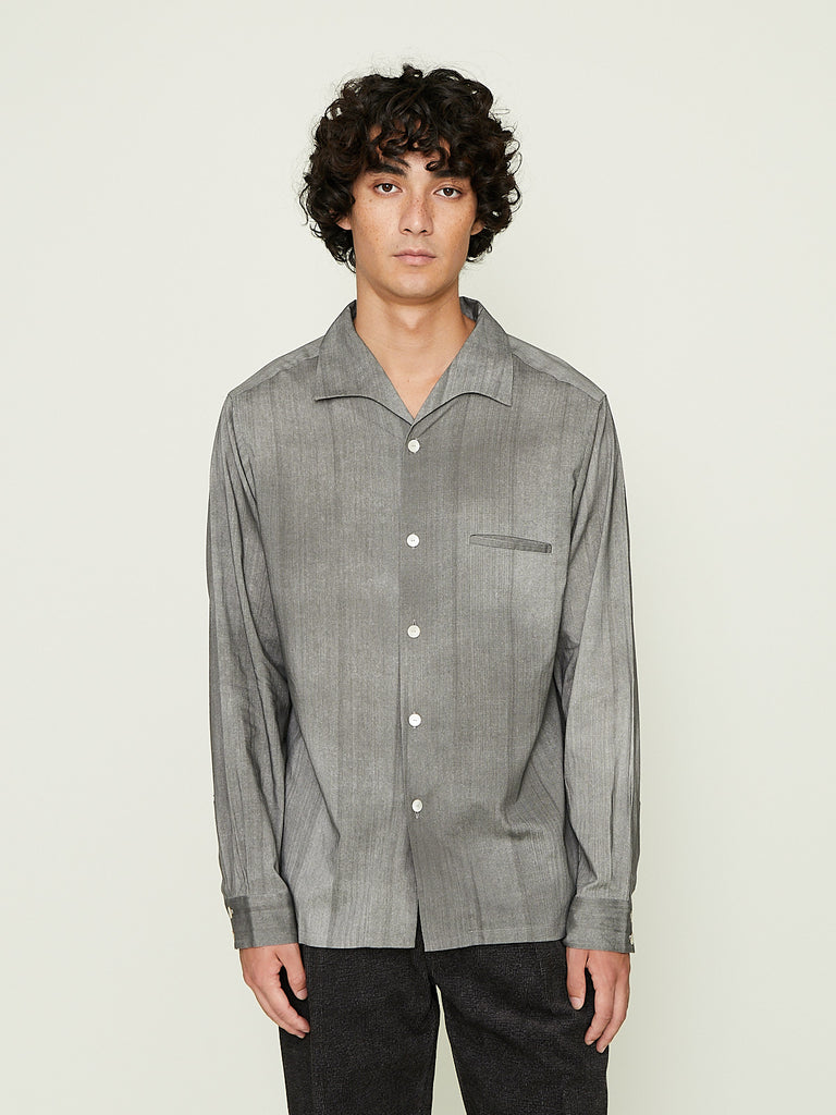 Taiga Takahashi - Lot.108 50s Italian Collar Shirt in Hand Drawn Sumi