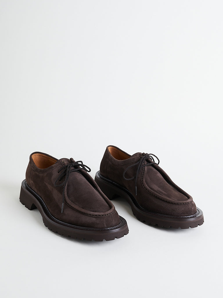 Legres Lace-Up Shoe in Dark Brown Suede