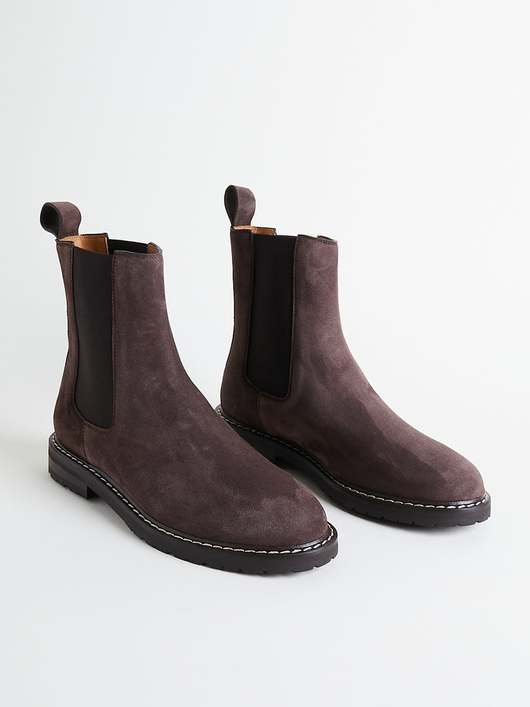 Legres Chelsea Boot in Dark Brown Suede